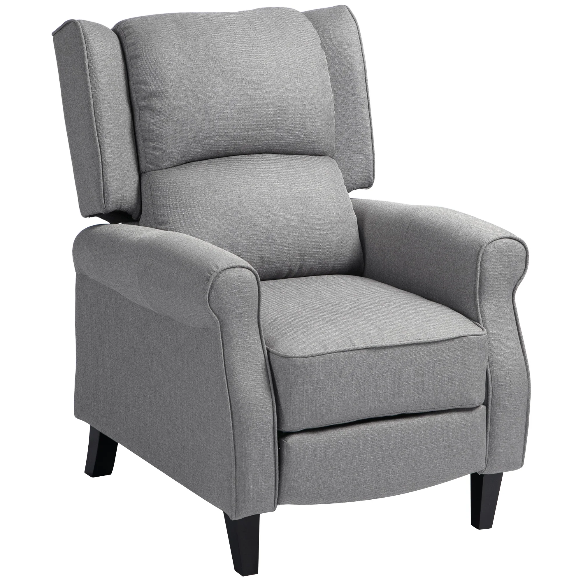 HOMCOM Sillón Relax Reclinable Manual con Reposapiés Retráctil Gris