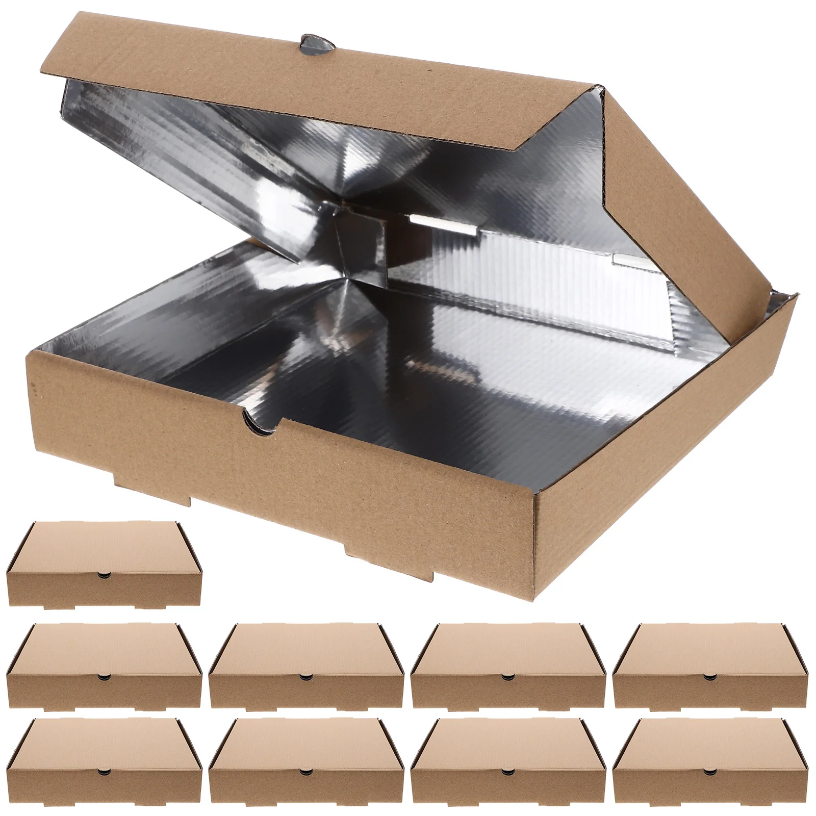 

10 Pcs Insulated Pizza Box Container Paper Packing Boxes of Cardboard Aluminum Foil Plates