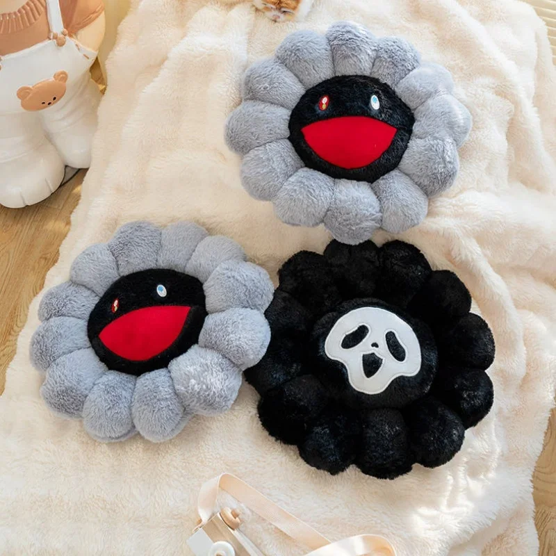 Coussin d'oreiller en peluche pour chaise de bureau, fantôme diable, tournesol, plante, pétale, jouets en peluche pour filles, décoration de maison, cadeau