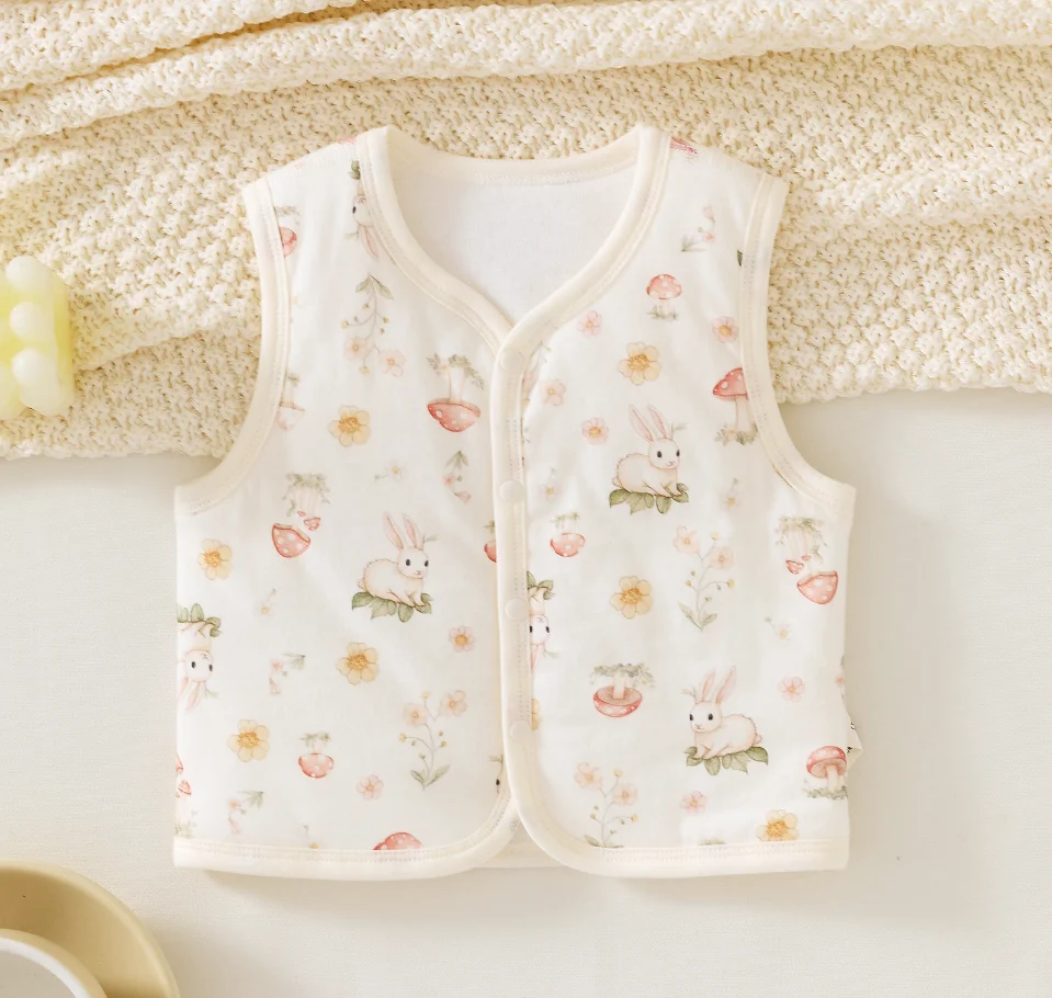Baby-Baumwollweste Herbst Winter Plüsch Ärmellose Baumwoll-Schulterweste Weich Atmungsaktiv Reine Baumwolle Vielseitige Babykleidung für Kleinkinder