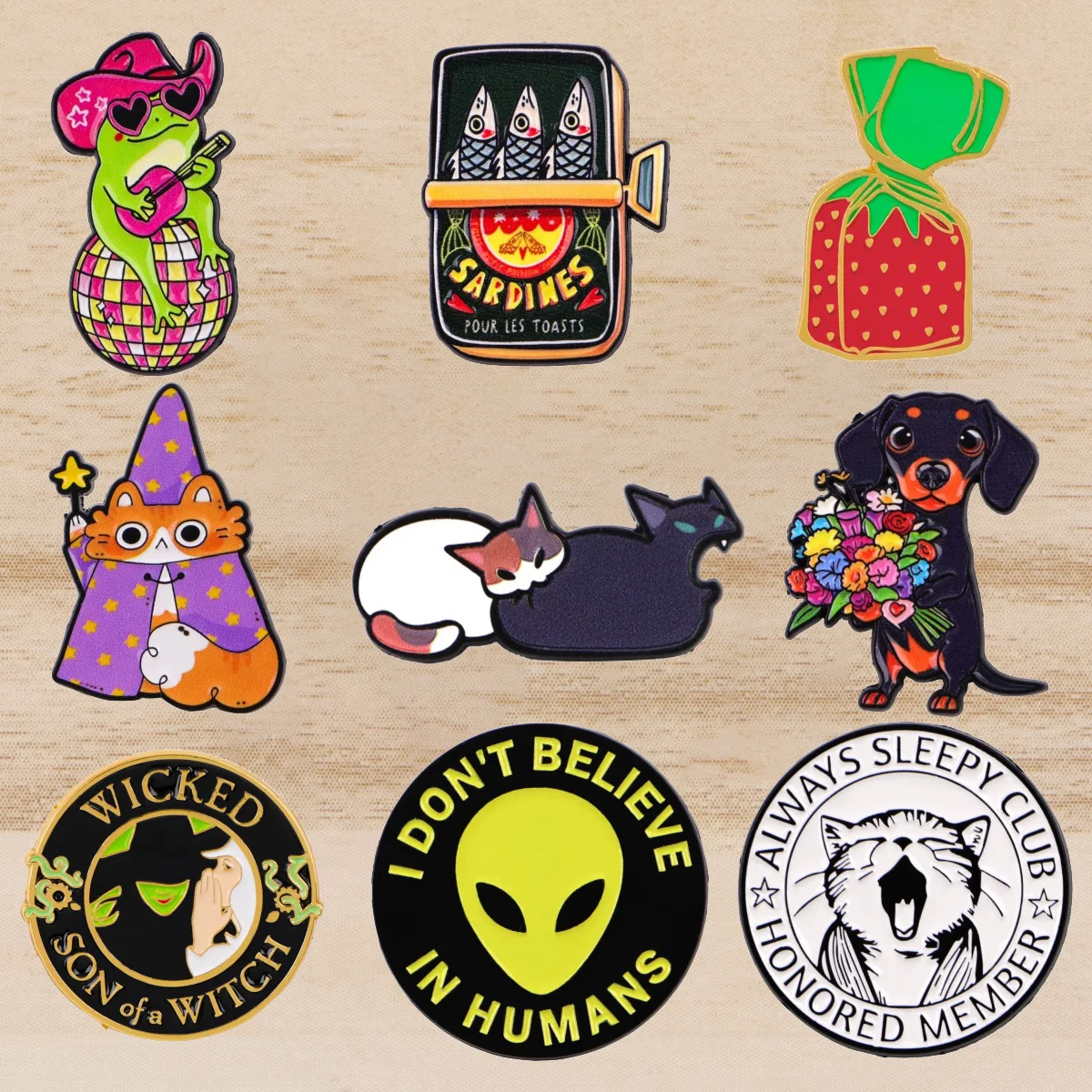 Cute Cat Magician Enamel Pin Cartoon Alien Badges on Backpack Women's Brooches Hat Lapel Pins Cosplay Accessories Gifts