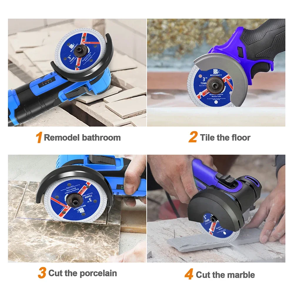 Imagem -02 - Brschnitt-diamond Saw Cutting Disc Diâmetro 10 mm Cerâmica Mármore Granito Pedra Lâmina de Serra Circular 75 mm Dia