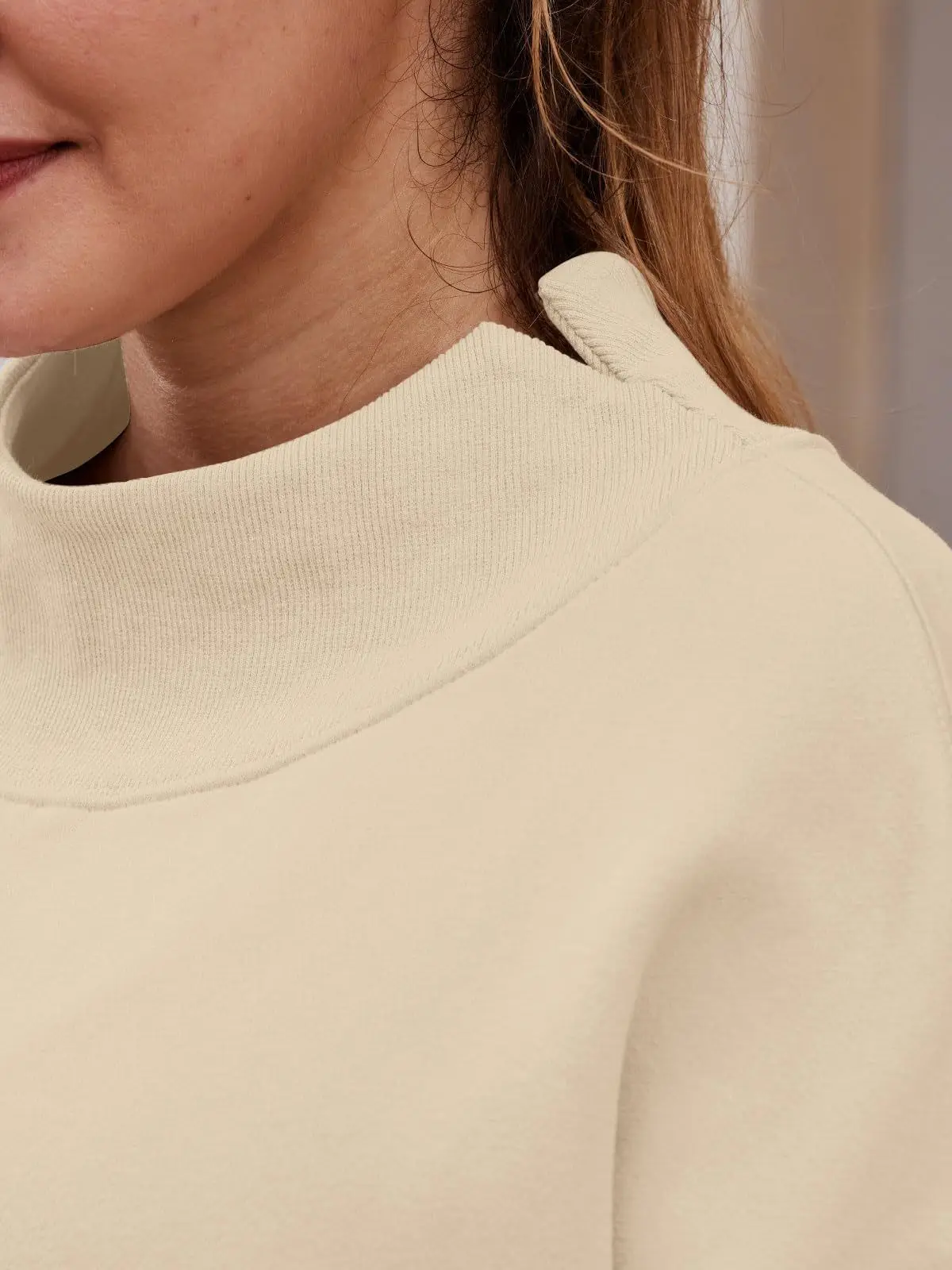 Womens-Oversized-Mock-Neck-Sweatshirt-Shoulder-Cut-Out-Design-Solid-Color-Long-Sleeve-Autumn-Lazy-Fit-Casual-Commuter-Pullover-T