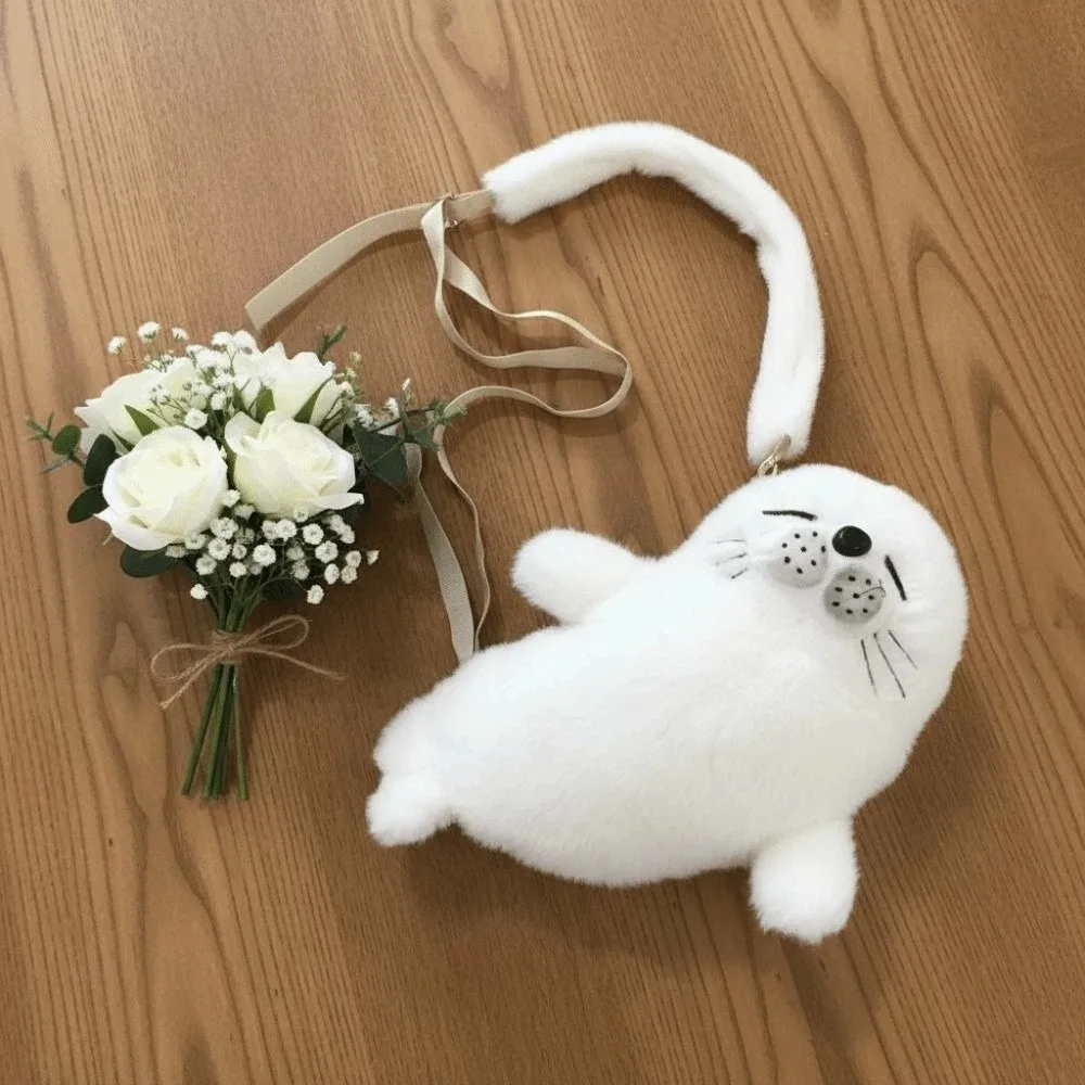 

Сумка для телефона с милым изображением тюленя, мягкая мультяшная сумка-тоут, легкая сумка через плечо из ПП-хлопка для девочек