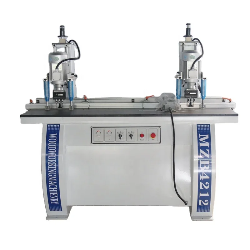Automatic double-head woodworking cabinet door vertical hinge hole boring machine