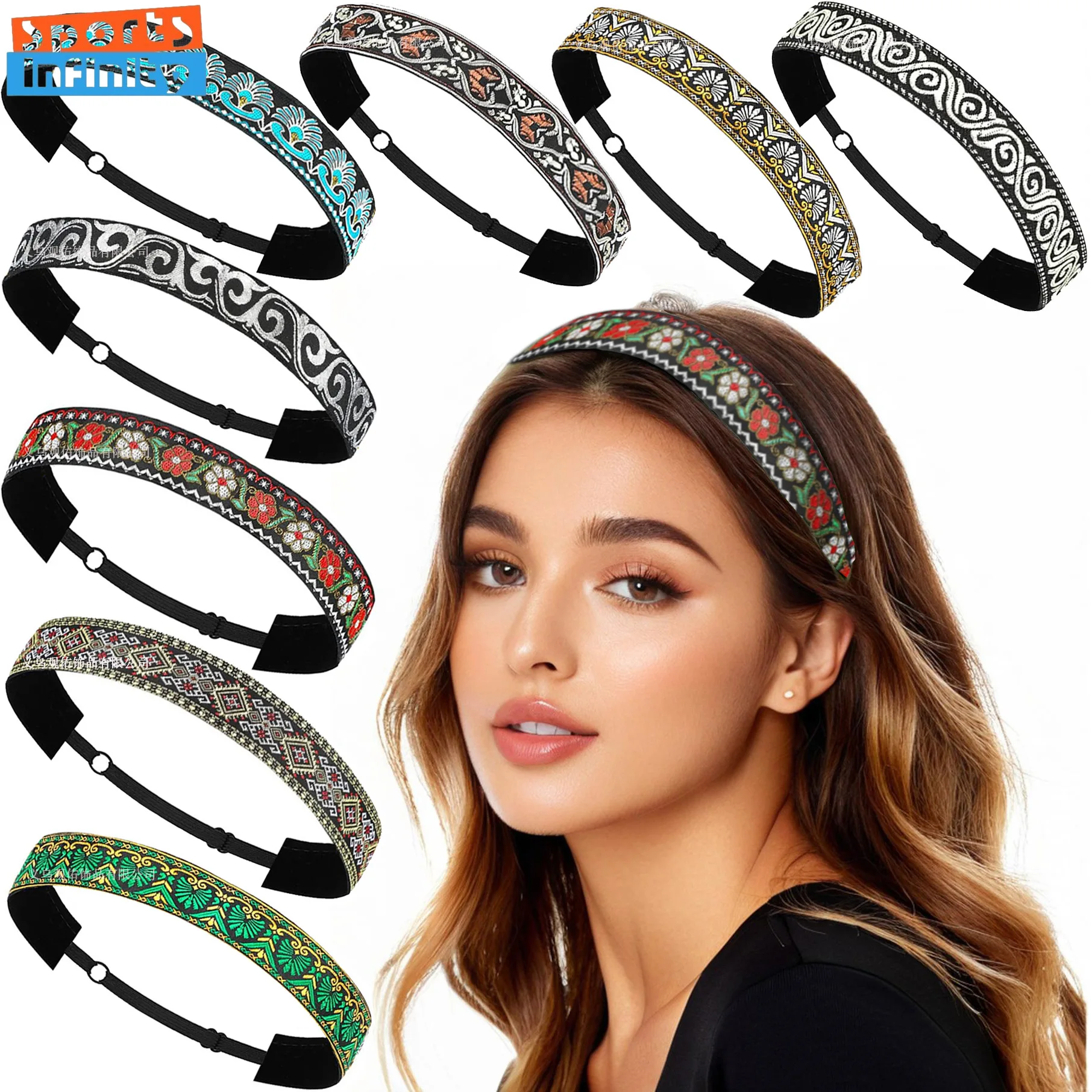 

New Bohemian Sports Headband Women Yoga Headband Fitness Running Headband Anti Slip Sweatband Women Headwear Yoga Accessories
