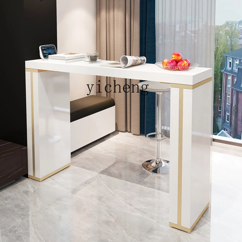 

XL rock slab balcony bar table household living room partition dining table island table integrated high