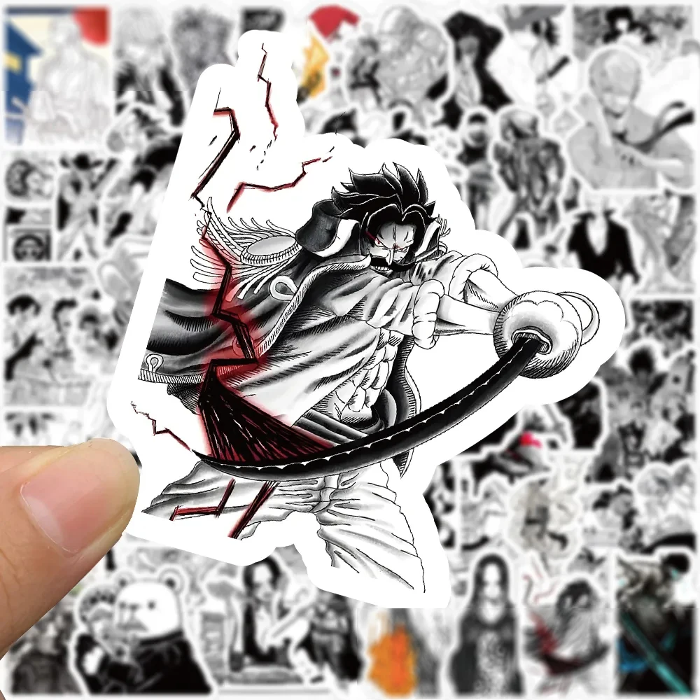 

10/30/50/100pcs Cool Black White Anime ONE PIECE Stickers Luffy Cartoon Decals DIY Phone Stationery Graffiti Sticker Classic Toy