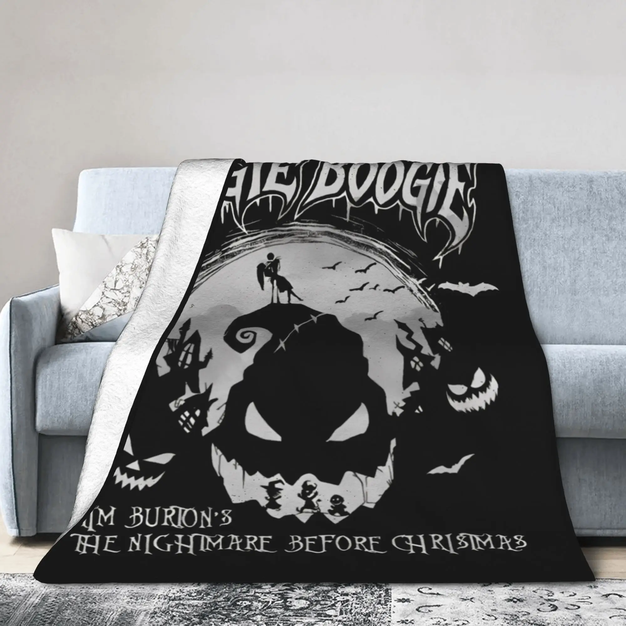 

Одеяла Oogie Boogie Nightmare Before Christmas, фланелевые мягкие одеяла на Хэллоуин для постельного белья, одеяла