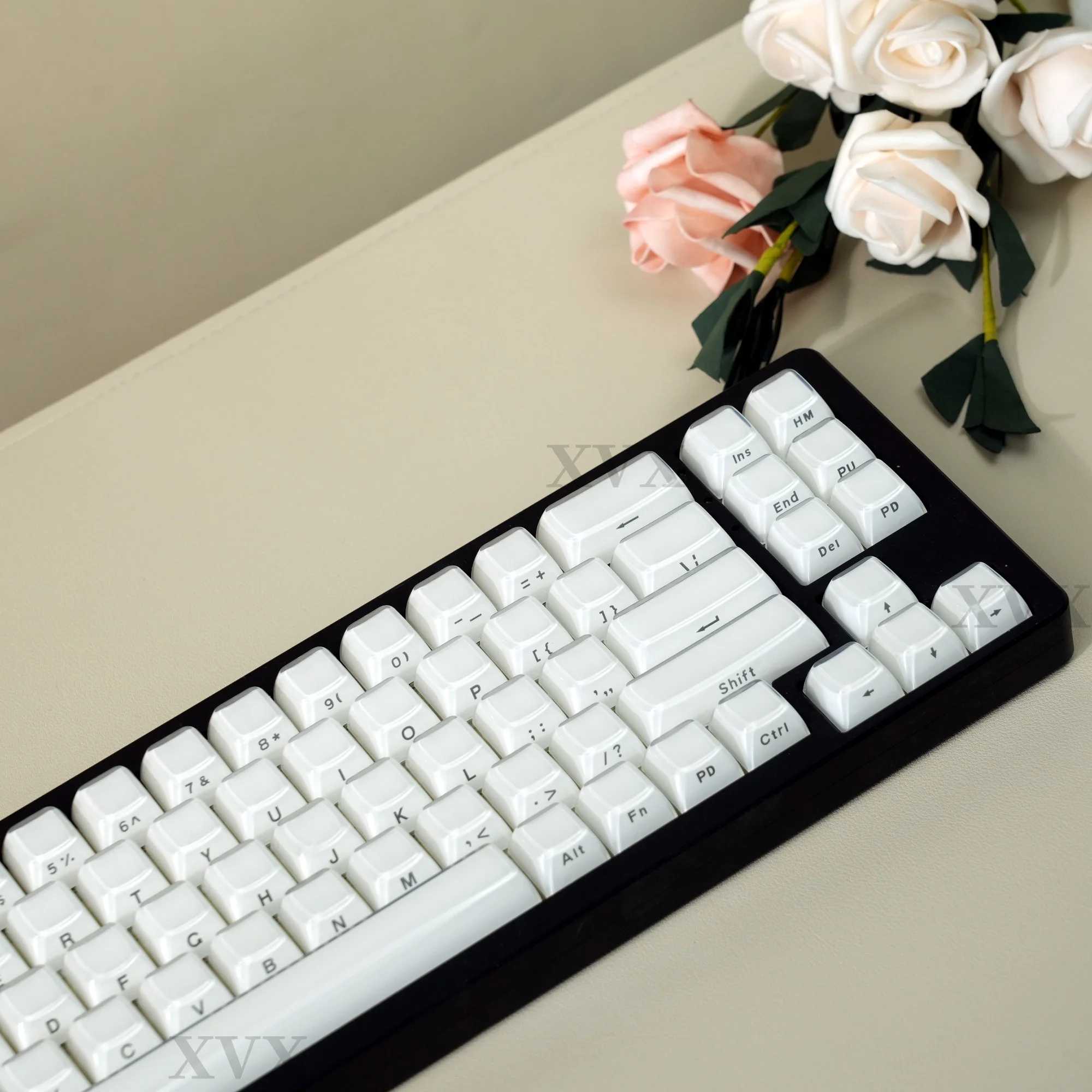 XVX الوردي هلام الجانب طباعة Keycap الجليد كريستال شفافة OEM الملف الشخصي مفتاح غطاء ل الكرز MX 61 68 104 لوحة المفاتيح الميكانيكية 113 مفتاح