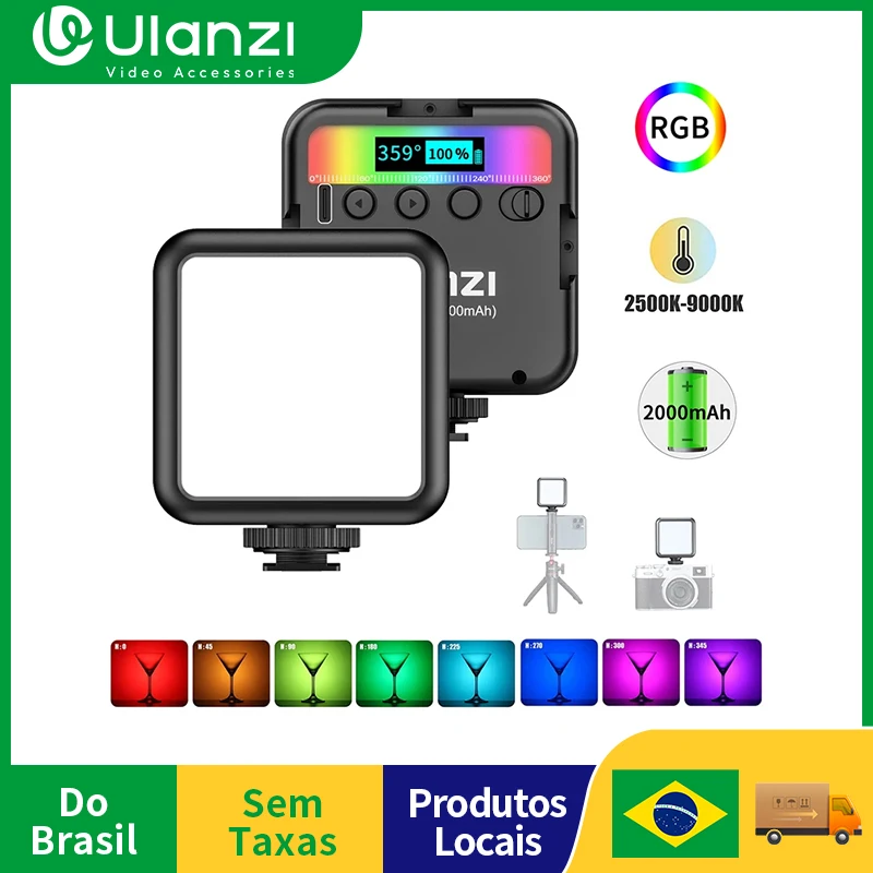 Ulanzi VL49 Full Color RGB LED Video Light 2500K-9000K 800LUX Magnetic Mini Fill 3 Cold Shoe 2000mAh Type-C Camera Light