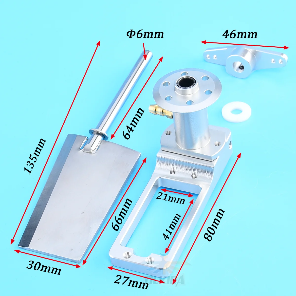 FSR-V الدفة المياه المعدنية عجلات القيادة تصاعد قوس عدة 70 مللي متر الدفة مع ذراع الروك المؤازرة لقارب سباق غاسو RC