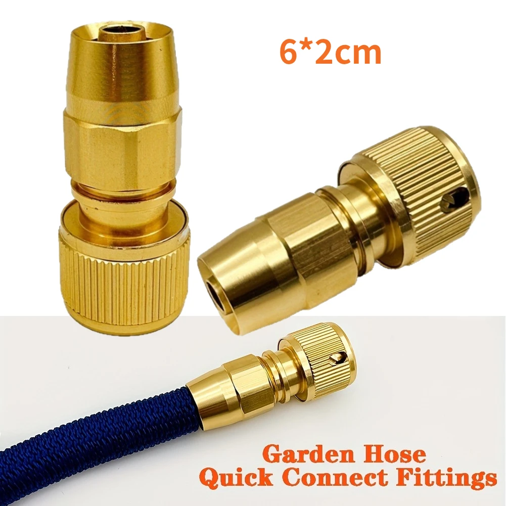 6x2cm Telescopic Pipe Quick Connector Aluminum Copper-plated Water Sprayer Accessories Car Washing Repair Coupling Hose Fittings