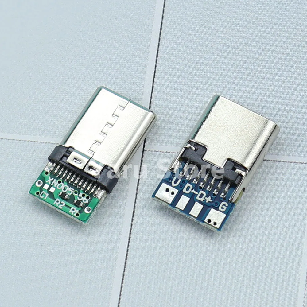 Type C Male/Female Connectors Jack Tail 24pin USB Male Plug Electric Terminals Welding DIY Data Cable Support PCB Board USB 3.1