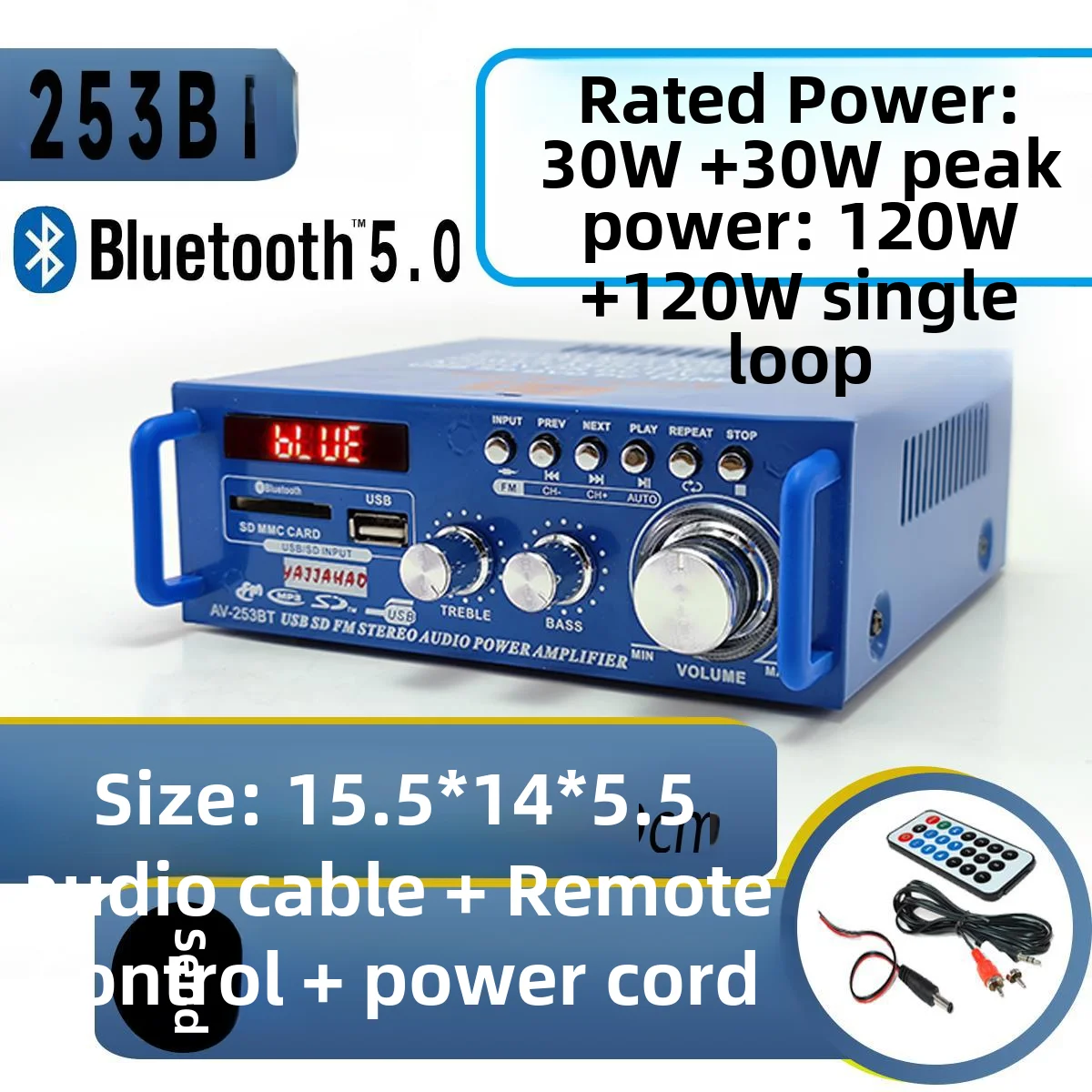 Small mini Bluetooth amplifier amplifier board speaker power amplification plug-in card U disk radio 12v car 220 volt