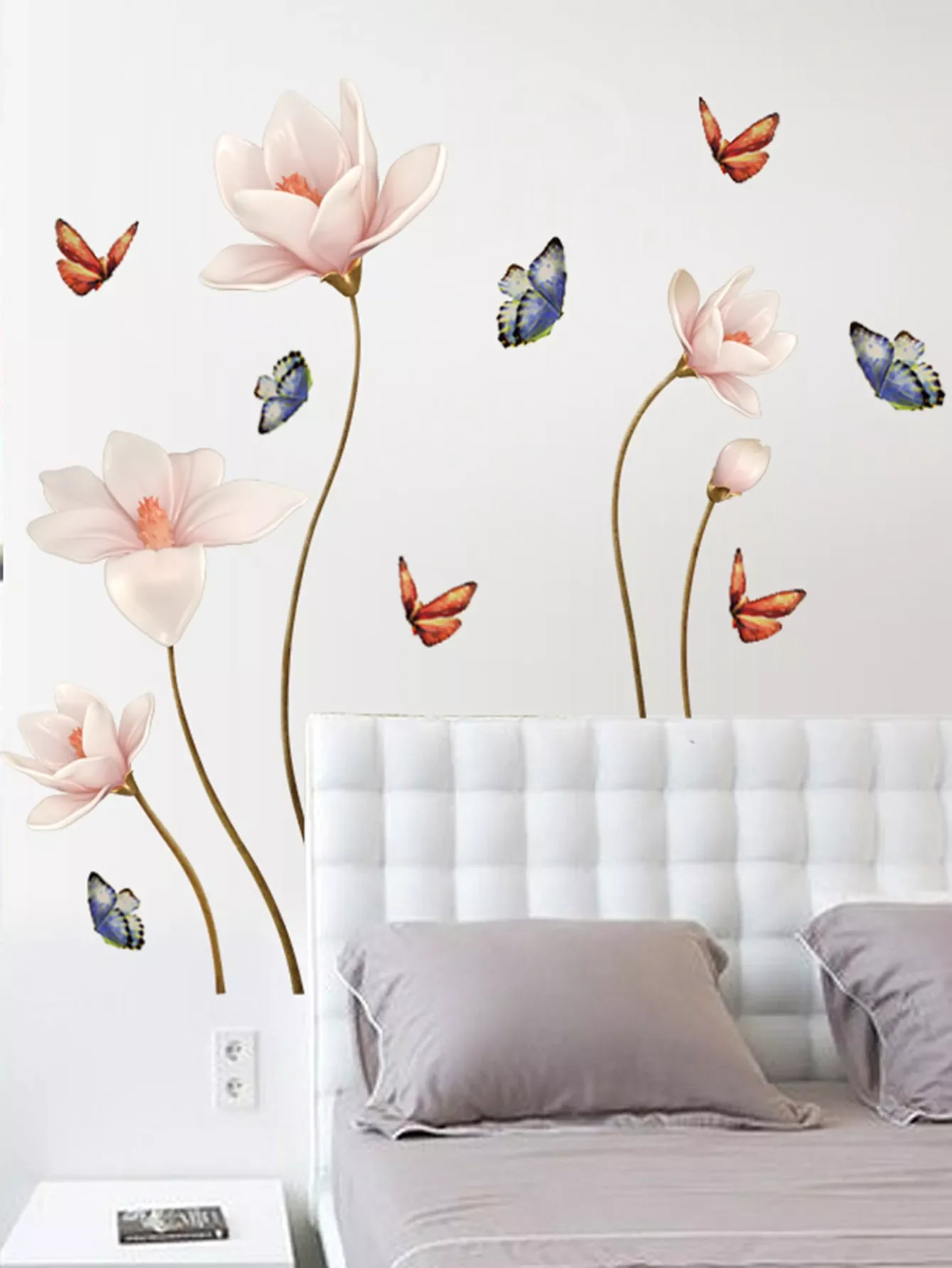 Modern PVC Flower Print Wall Sticker - Stylish Wall Decal Decoration Beach decor Spiderman stickers Vintage stickers Dachsund