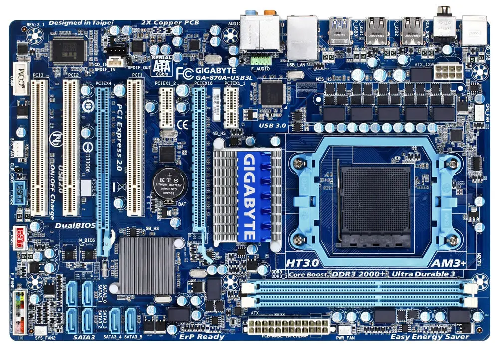 

Материнская плата GIGABYTE GA-870A-USB3L AMD 870 с разъемом AM3+/AM3 DDR3 8 ГБ 6 × SATA III DIMM ATX