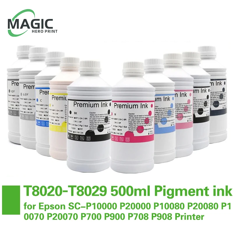 

Пигментные чернила 500 мл для Epson SC-P10000 P20000 P10080 P20080 P10070 P20070 P700 P900 P708 P908, чернила для заправки принтера 500 мл