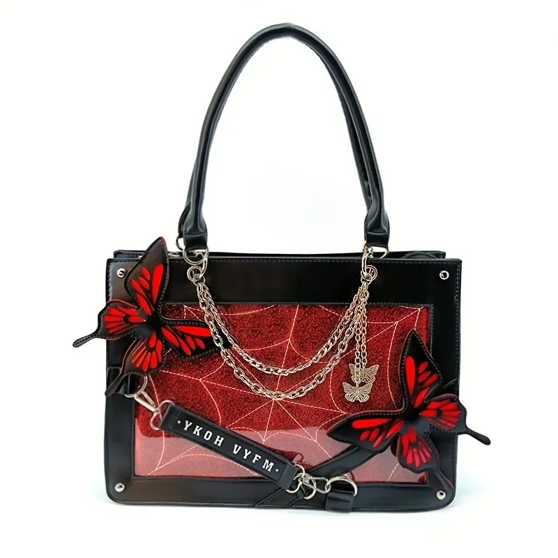 Dark Style Maze Butterfly Ita Bag Tote Shoulder Handbag for Women Goth Harajuku Casual Purse