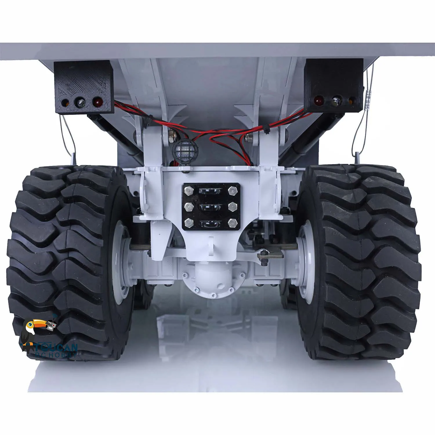 XDRC A40G 1/14 Metal Hydraulic RC Articulated Truck Dump Truck DIY Car Toys Painted White Model with Light Sound Systems TH18406