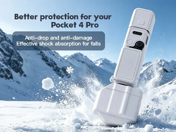 Zestaw silikonowych etui ochronnych do DJI Osmo Pocket 4P, osłona ochronna z hartowanym szkłem na ekran i obiektyw, odporna na zarysowania — zdjęcie produktu 2