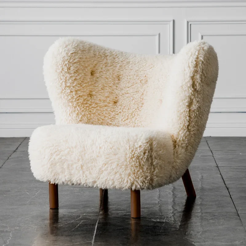 كرسي أريكة من صوف الحمل