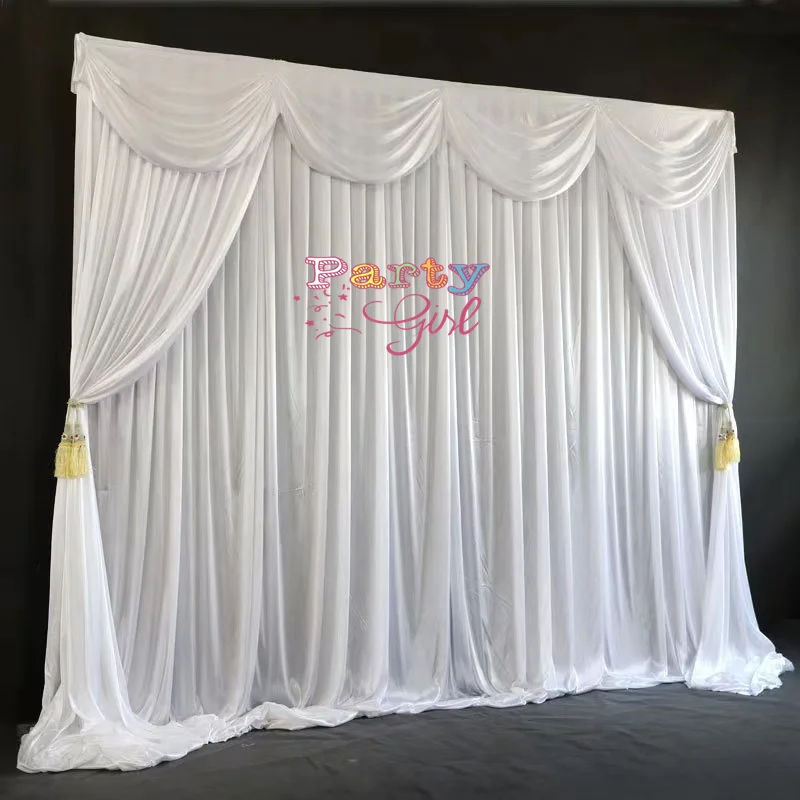 Nice Looking Ice Silk Wedding Backdrop Curtain Glitter Banquet Party Wall Photo Booth Event Party Decoration