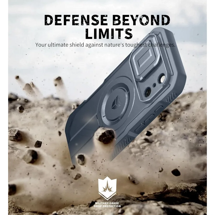 Per iPhone 17 Pro Custodia con doppio telaio frontale e cover per fotocamera flip integrata Cavalletto integrato per una stabilità migliorata