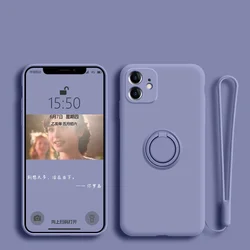 Magnetic Ring Holder Soft Silicone Case For iPhone 17 16 15 14 13 12 Mini 11 Pro XS Max XR X SE 2020 8 7 Plus Bracket Cover