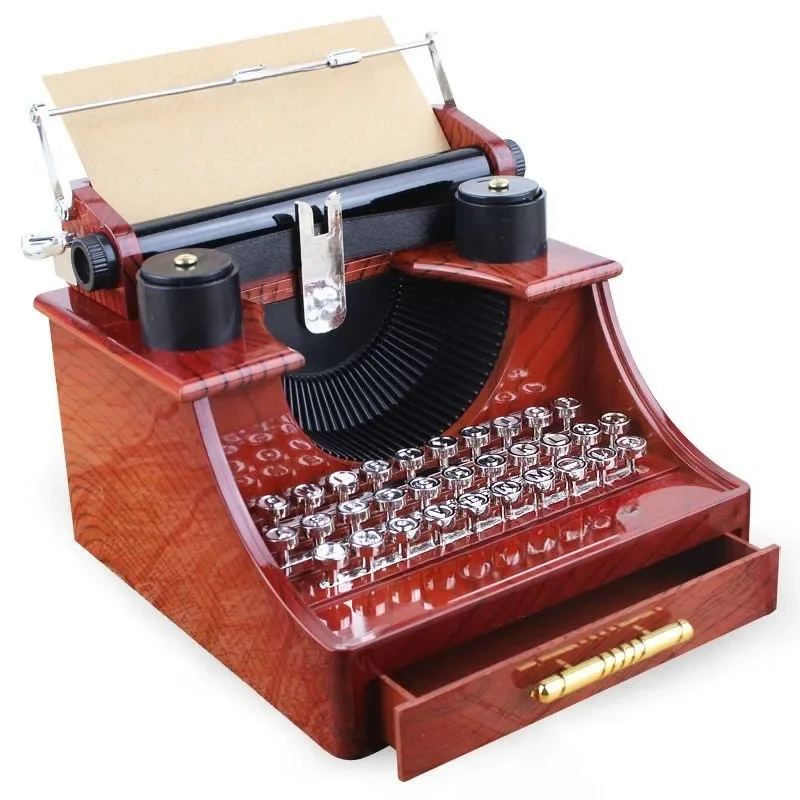 

Typewriter clockwork music box, creative music box gifts, home office ornaments