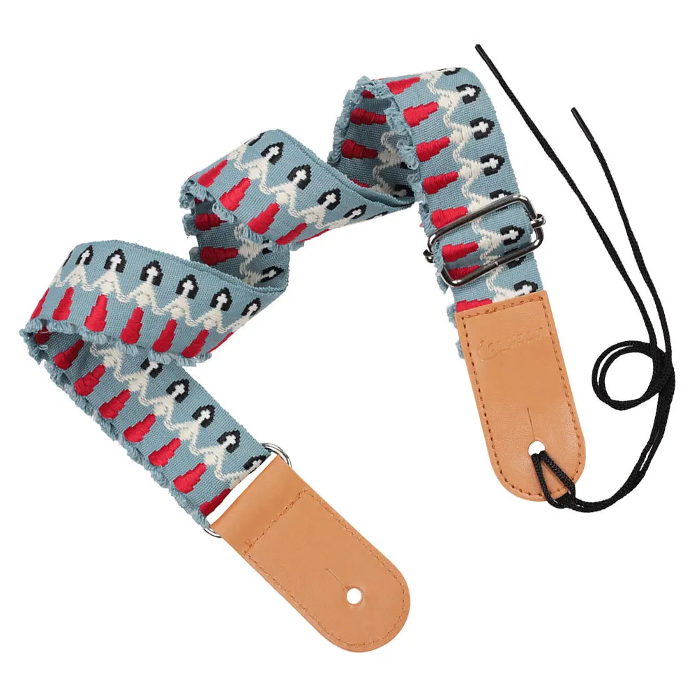 Ukulele-riem met etnische print, robuuste schouderriem voor gitaarinstrument, draagbaar, comfortabel, slijtvast accessoire
