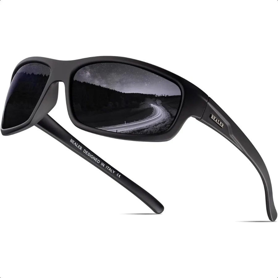 

BEALER Polarized Sports Sunglasses for Men Lightweight TR90 Frame Sun Glasses Driving Cycling Fishing UV Protection Shades