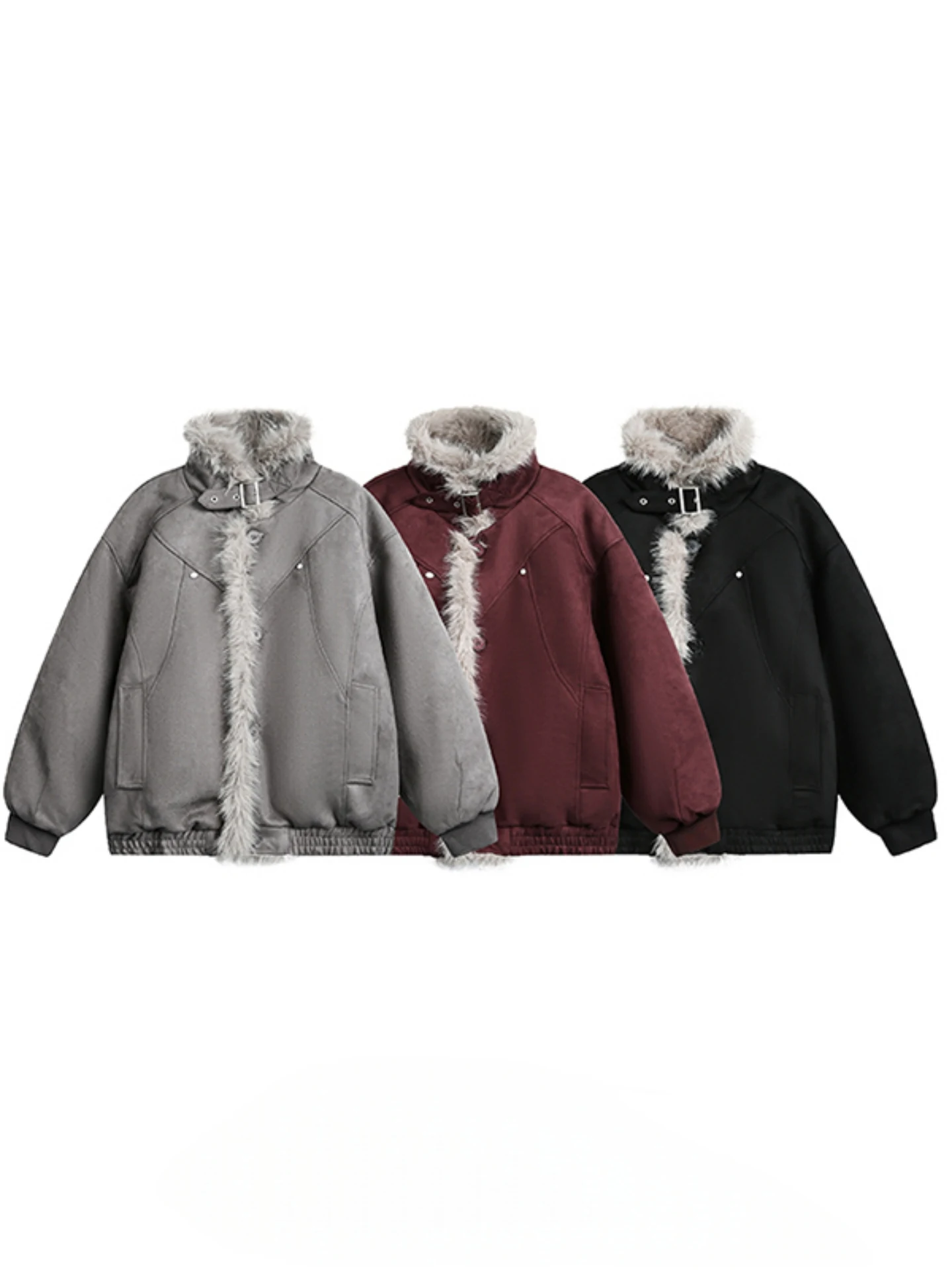 

Зимняя утепленная хлопковая куртка с воротником-стойкой, ветрозащитная, на флисовой подкладке, износостойкая, приталенная, модная, молодежная, повседневная.