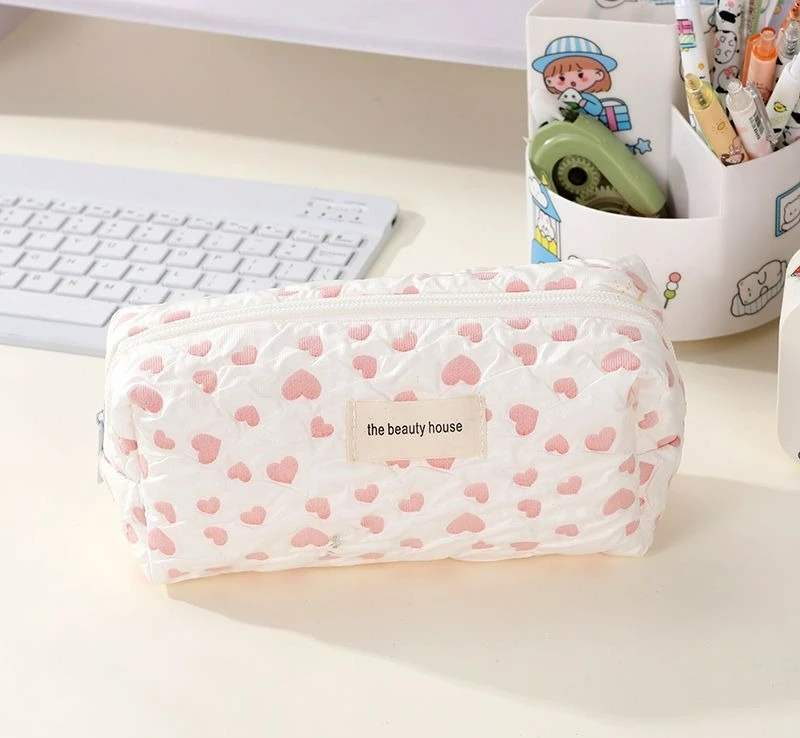 Ins New Simple Love Cute Pencil Case Large Capacity Student Stationery Wholesale