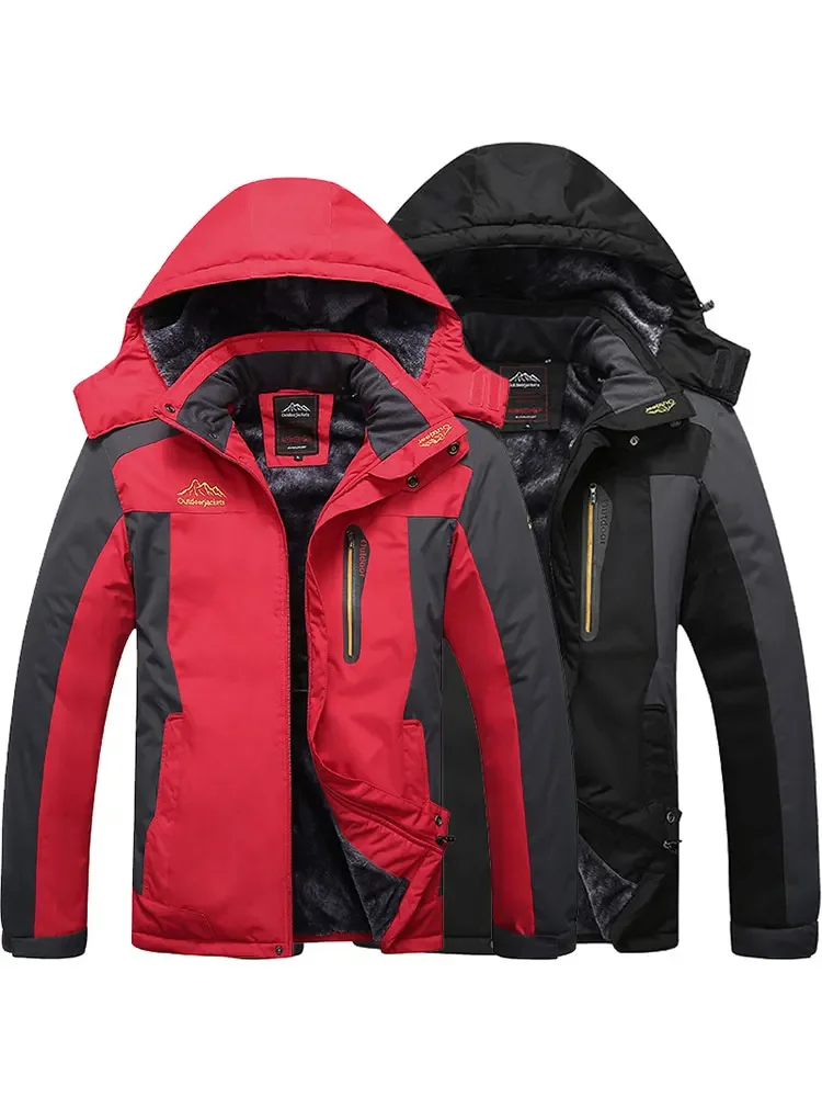 Hiking Jacket Men Oversized 8XL Autumn Winter Breathable Skiing Coat Waterproof Windproof Outdoor Sports Warmth Windbreaker 2022