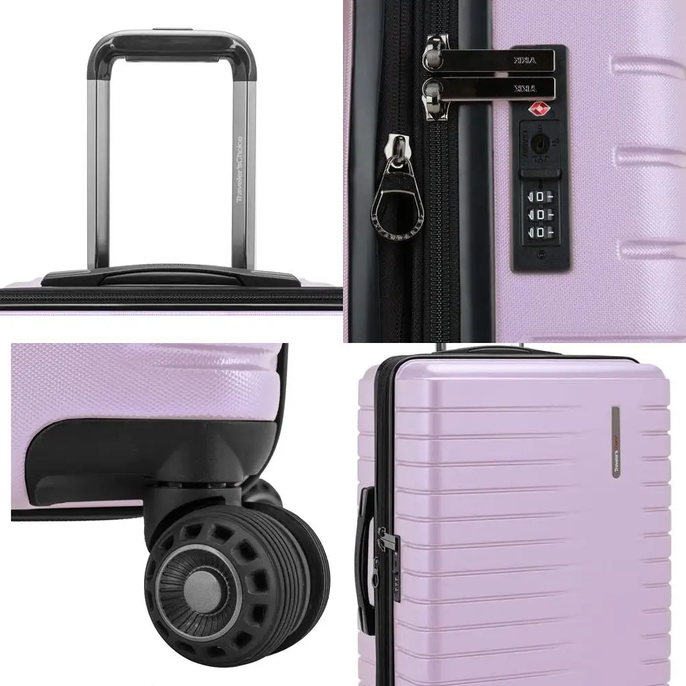 

Light Purple 25 Traveler's Choice Archer Hardside Spinner Luggage with Tie-Down Straps