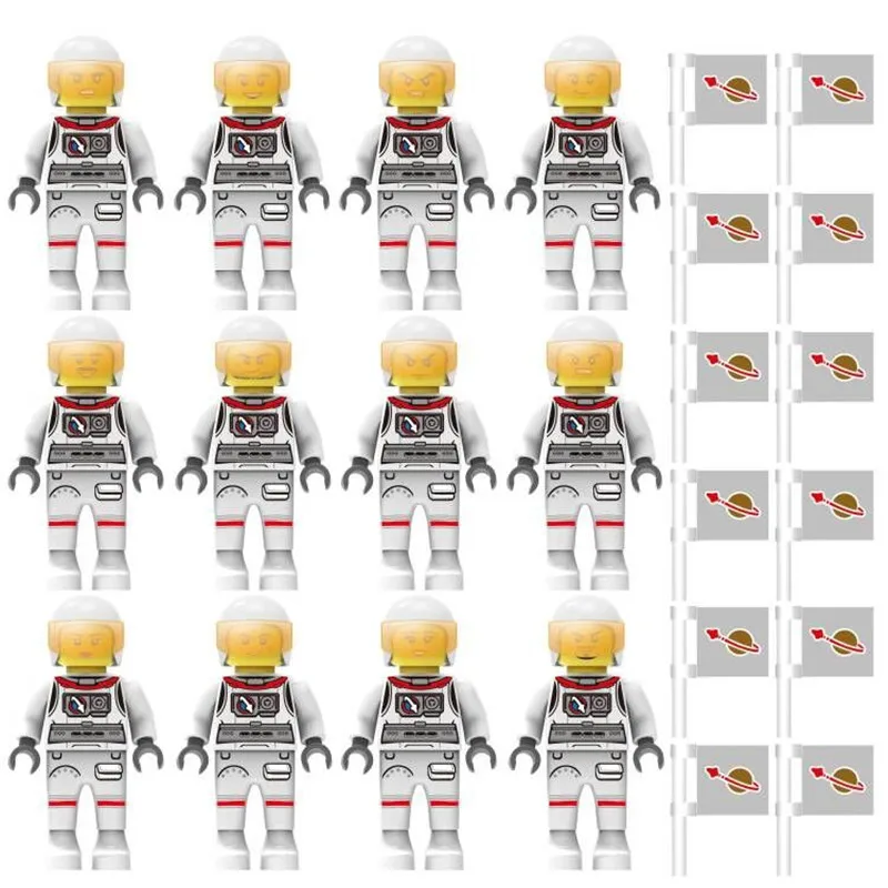 

6-12Pcs Astronaut 4.5cm Playmobil Action Figure Mini Accessory Building Blocks Parts Bricks Set for Children's Educational toys