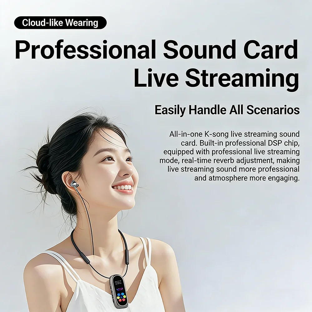 KEBIDUMEI Clip-on Earphones Bluetooth 5.4 Headphones Gaming Headsets TWS Wireless Earbuds Support TF Card K Song Monitor Mode image 6