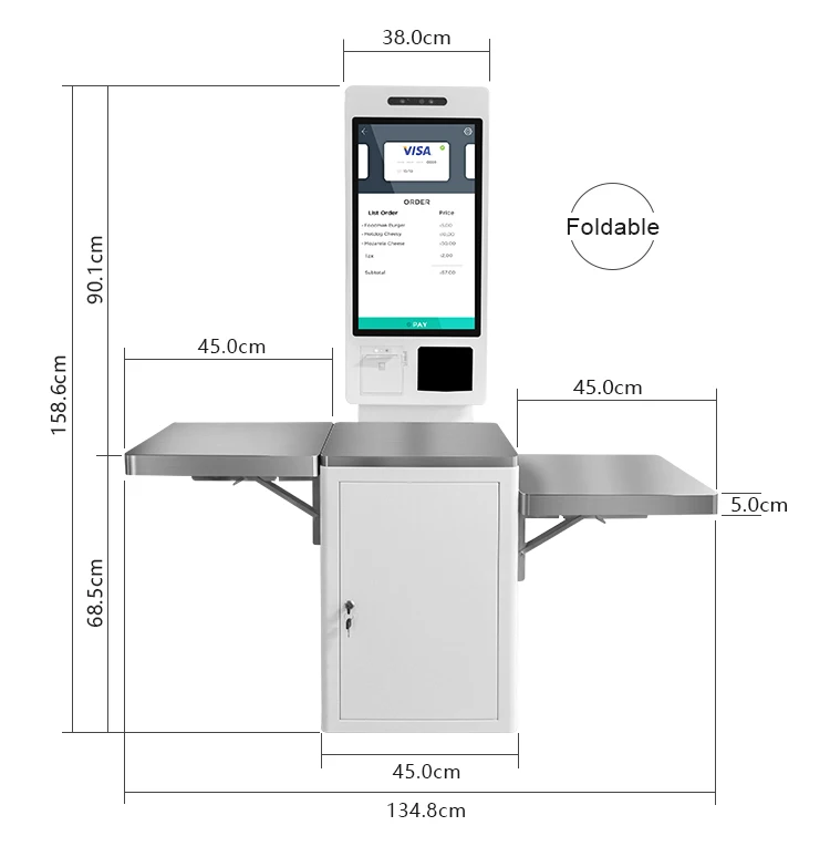 supermercado da tela de toque de 24 polegadas/máquina do quiosque do serviço do auto do shopping com função do pagamento