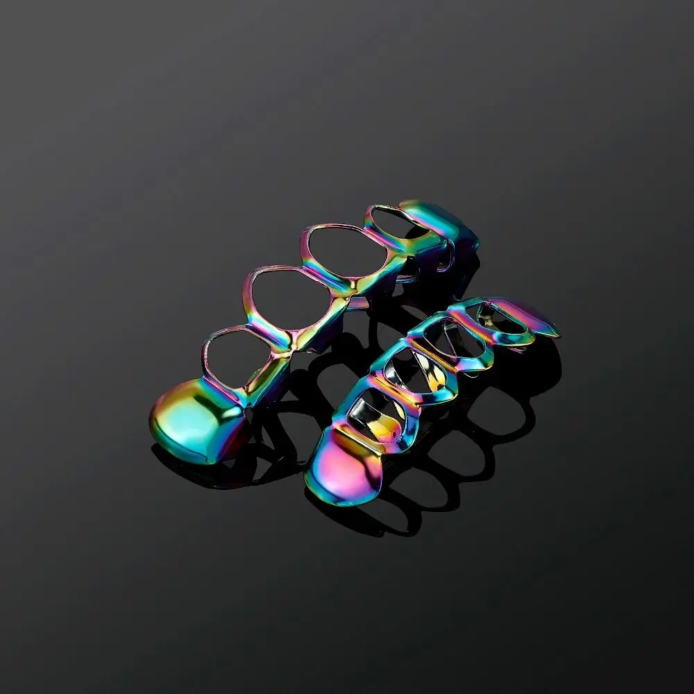 2Pcs/Set Hip Hop Dental Grills Glossy Classic Hollow Teeth Grillz Braces Fashionable Trendy Charm Teeth Grillz Tooth Decoration