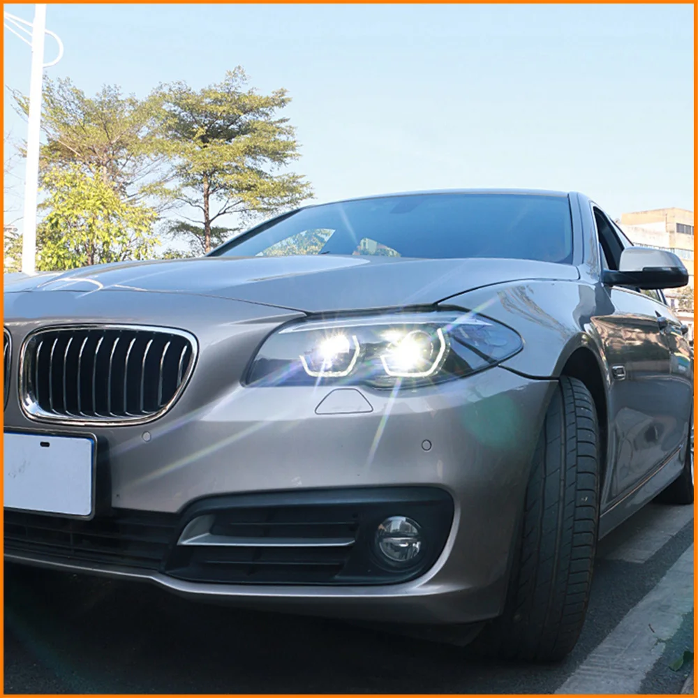 For BMW 5 Series F10 F11 F18 2011-2017 Facelift Upgrade to 2020 G38 Style L-Shape DRL Dual Beam Projector LED Headlight Assembly