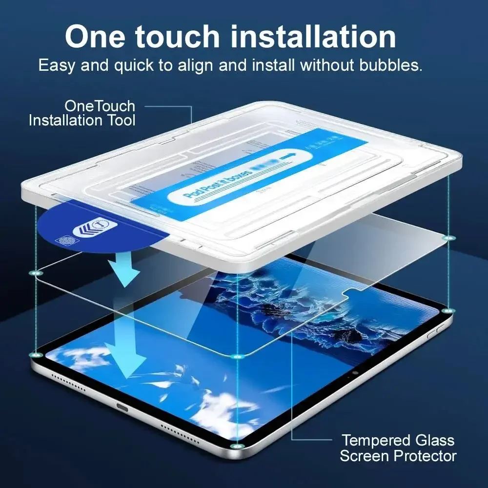 Tempered Glass Screen Protector For Samsung Galaxy S7 S8 S9 FE 11 Inch S10 S6 Lite Tab A9 Plus Easy Installation