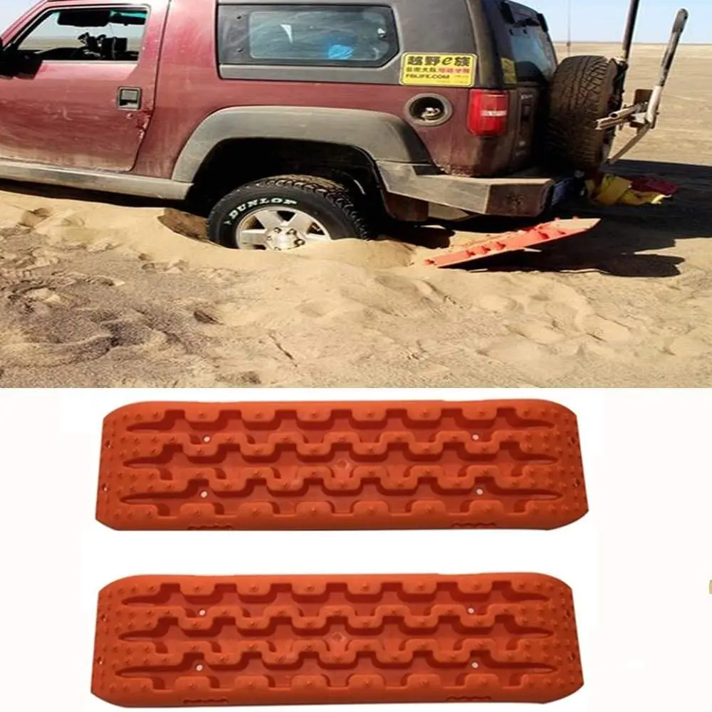 2 Pcs Tire Traction Mat Recovery Sand Track 4WD Off Road Tyre Ladder Caravan Mud Snow Grass 10 Tons