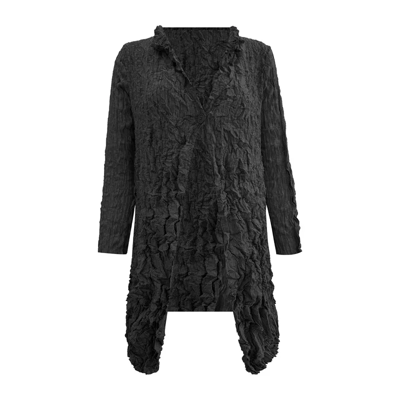 Miyake – Cardigan plissé à plis pour femme, chemise extérieure d'automne, grande taille, veste de tempérament, Section fine, protection solaire, nouvelle collection 2025