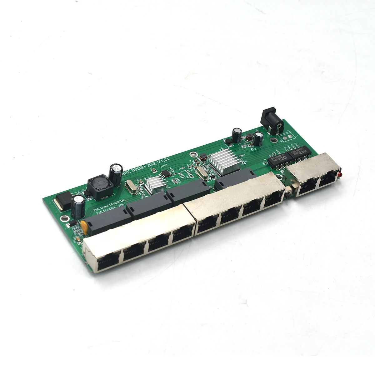 10ポートrpoeスイッチPCBボードポインアウト8ポート10/100mbps rj45リバースプースイッチ、2つのアップリンクポート付き