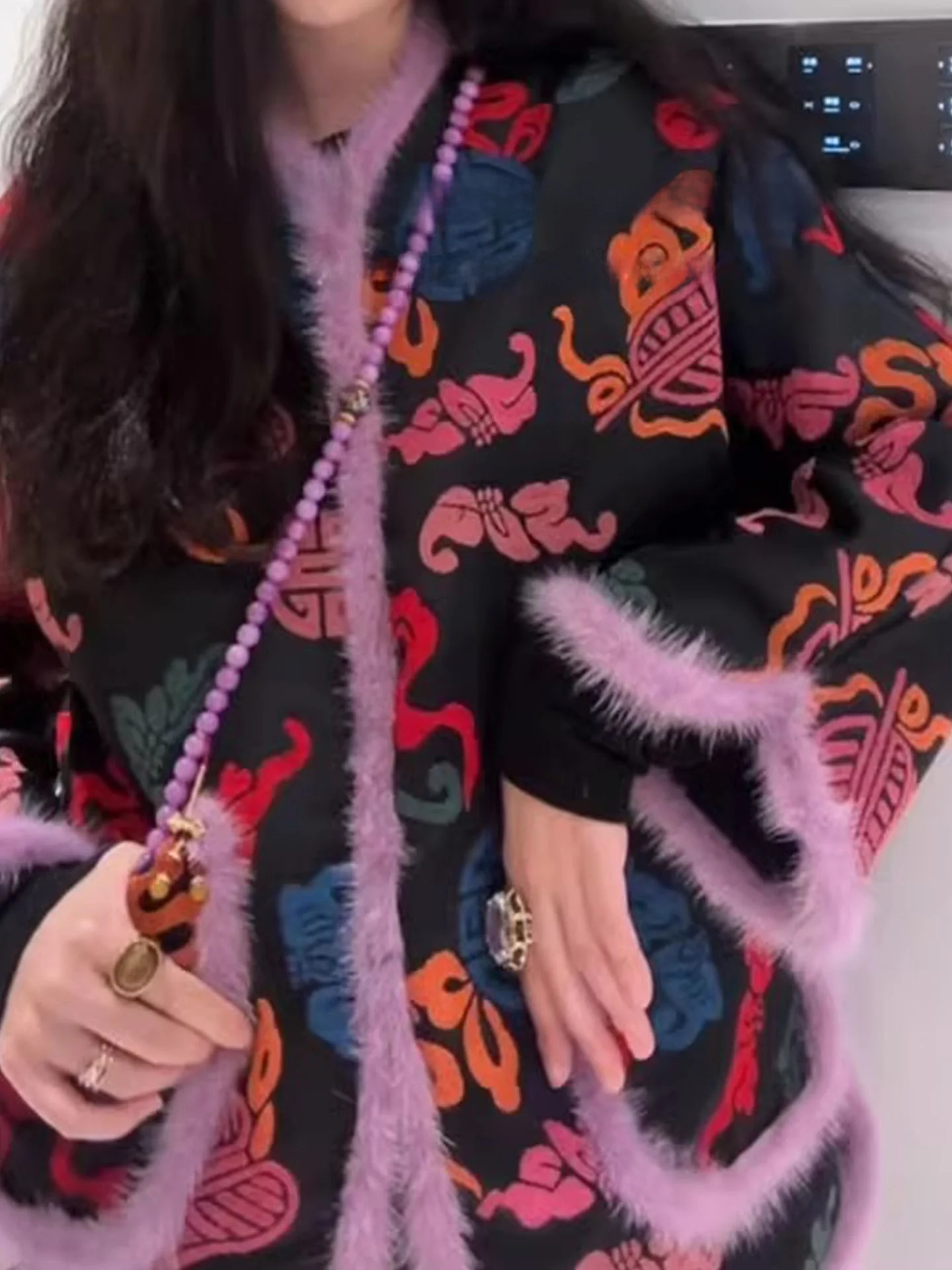 Nuevo Jaet de algodón con estampado Floral chino para mujer, prendas de vestir exteriores holgadas de invierno, Ele Ladylike Retro Sle