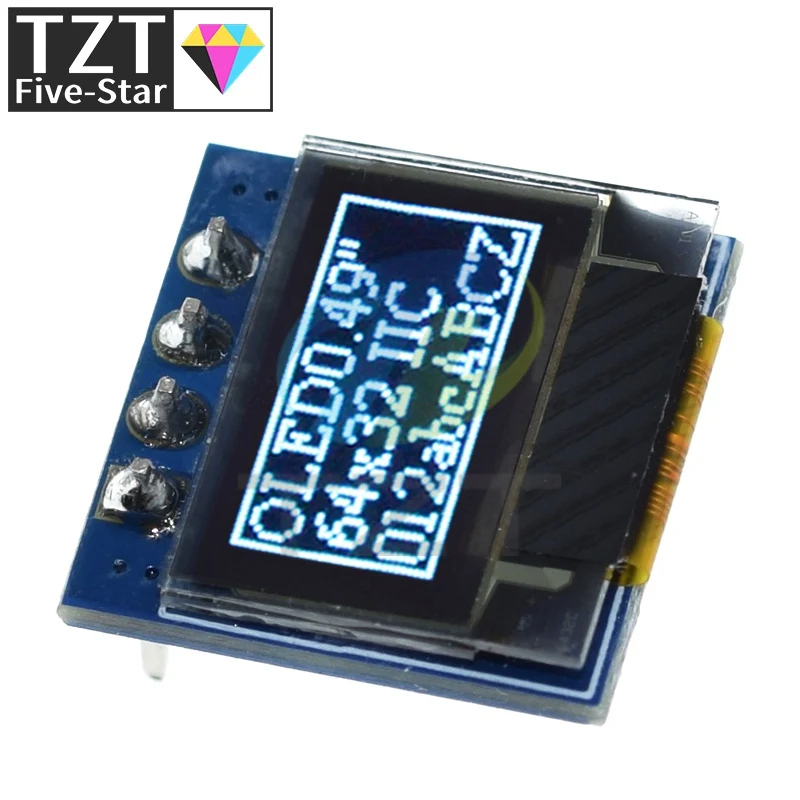 

0.49 Inch OLED Display LCD Module White 0.49" Screen 64x32 I2C IIC Interface SSD1315 Driver for Arduino AVR STM32