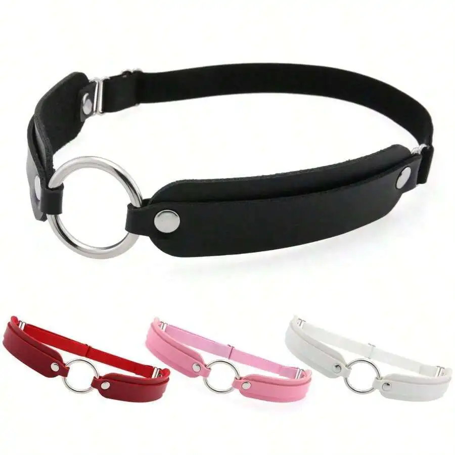 

PU Garter Leg Band With Metal Ring Punk Style Accessory For Adult Women