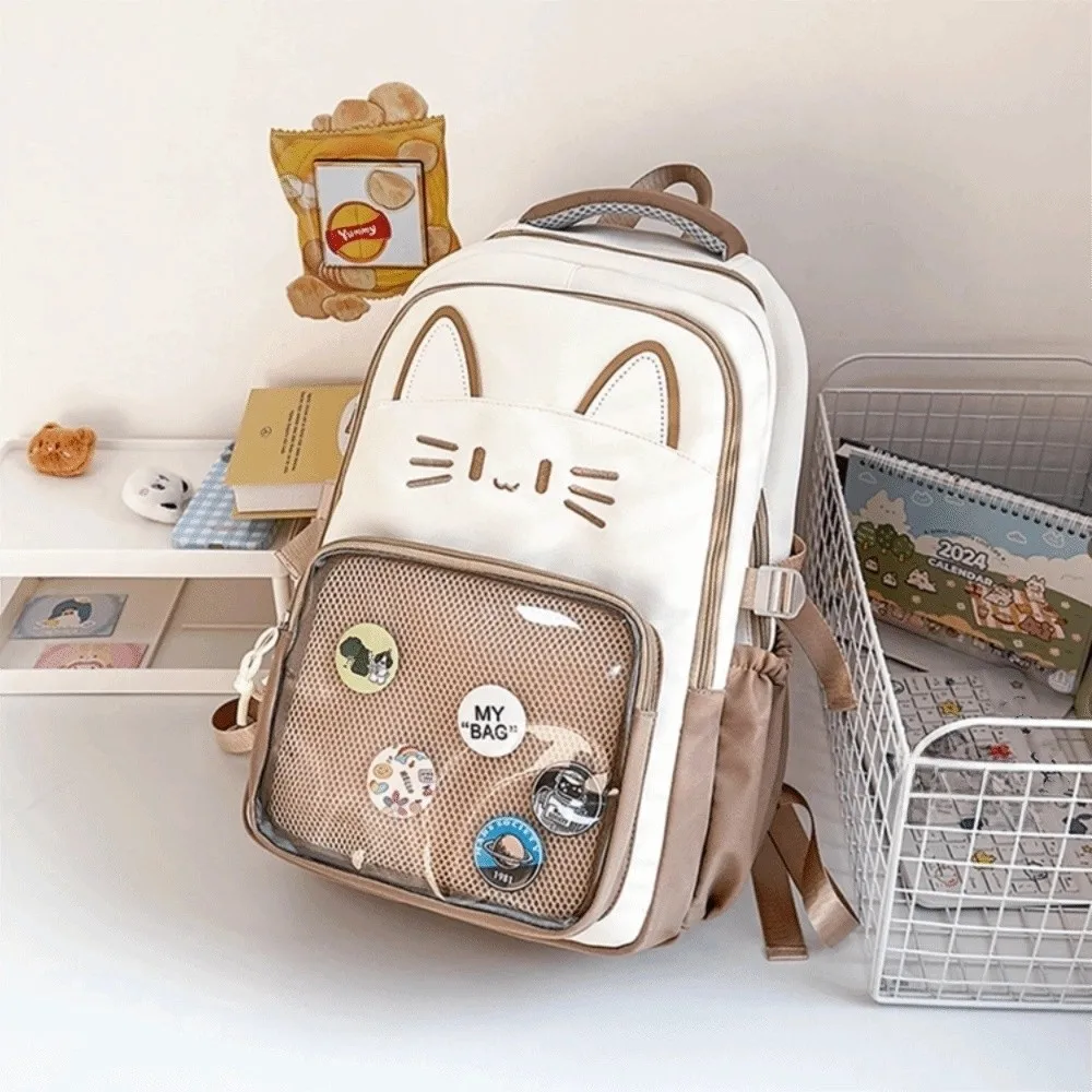 

Cartoon Transparent Ita Backpack DIY Display Dual Shoulder Strap Dual Shoulder Bag Large Capacity Rucksack School