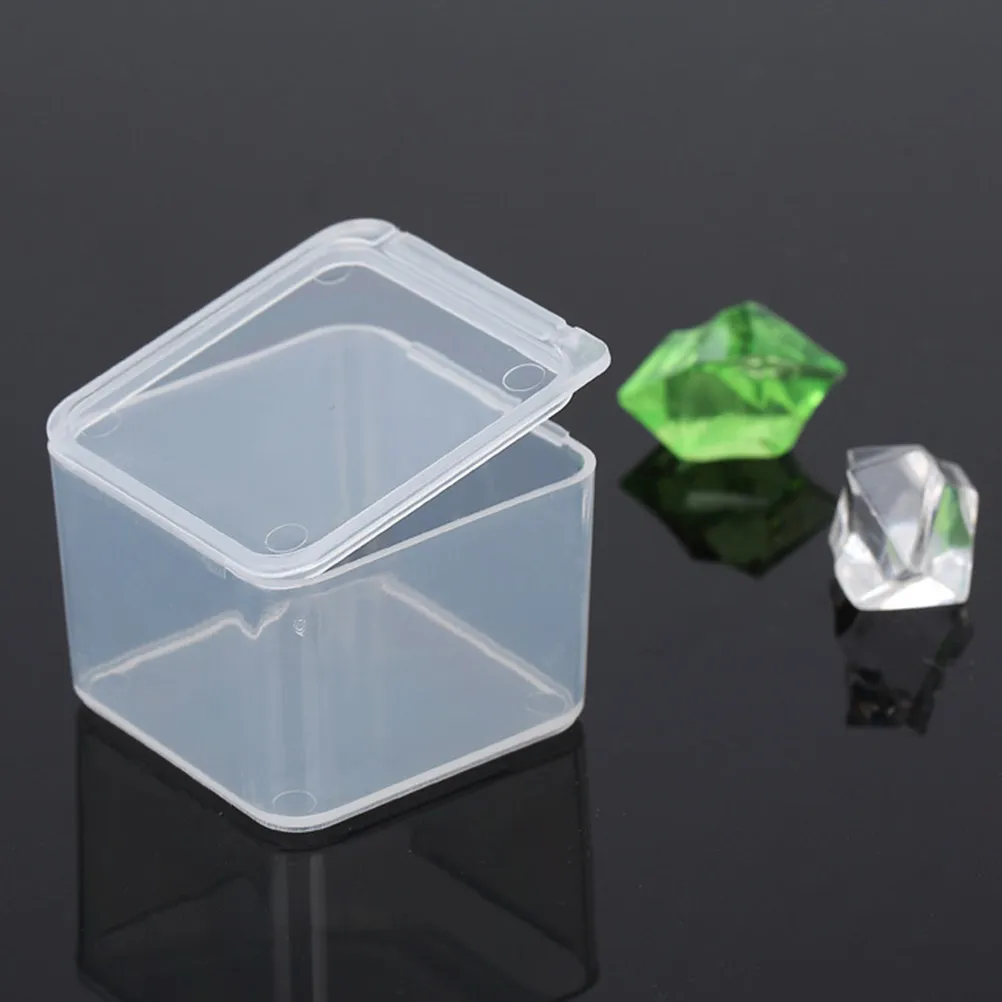 50Pcs Clear Plastic Storage Box Small Organizer Rectangular Case for Jewelry Beads Crafts Component Toolbox Plastic Storage Box